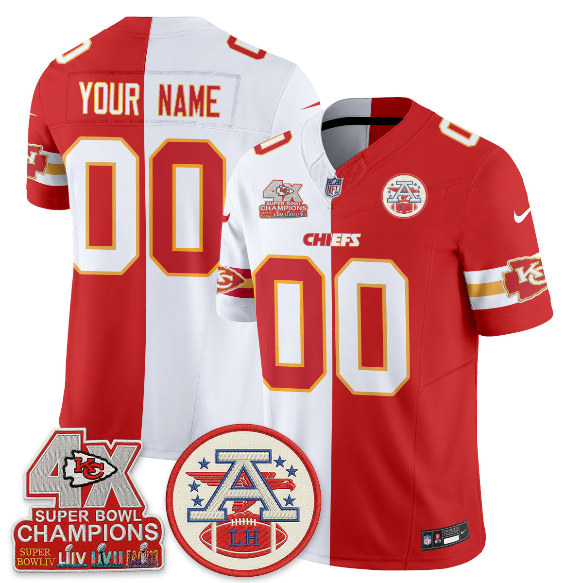 KC Split Edition Vapor Custom Jersey - Stitched