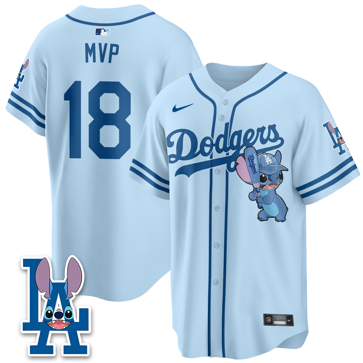 Los Angeles Dodgers x Blue Alien Edition Vapor Jersey - Stitched