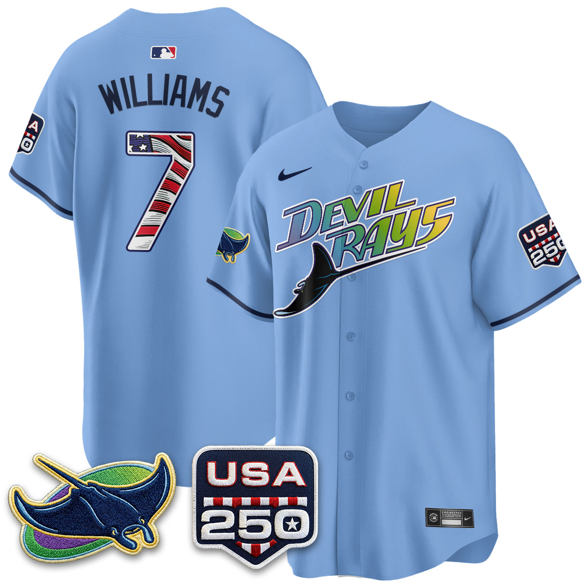 Tampa Bay Rays Independence Day USA 2026 City Connect Vapor Jersey - Stitched