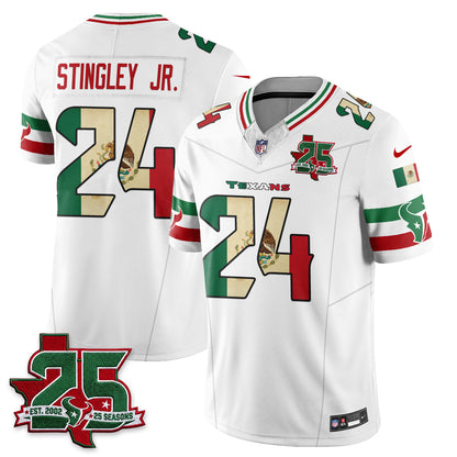 Houston Texans 25 Seasons Mexico Style Vapor Jersey - Stitched