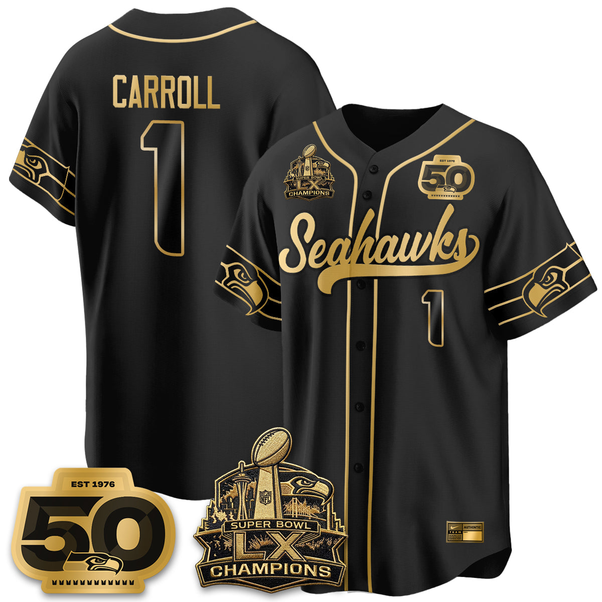 SEA SB LX Champs Vapor Baseball Jersey - Stitch