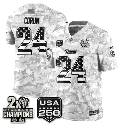 Los Angeles Rams 2026 Salute To Service Vapor Jersey - All Stitched