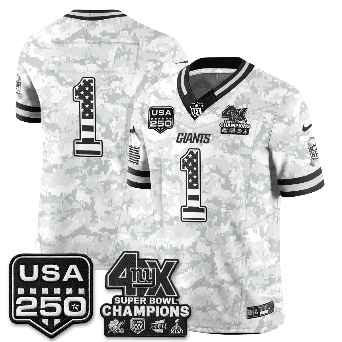 New York Giants 2026 Salute To Service Vapor Jersey - Stitched