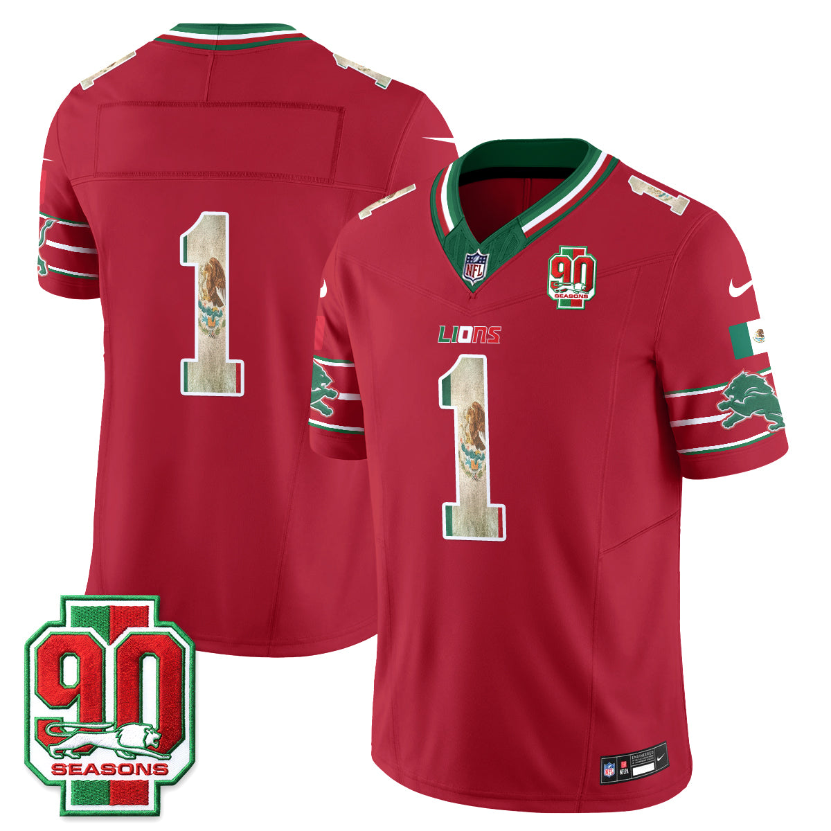 Detroit Lions Mexico Edition Vapor Jersey - Stitched