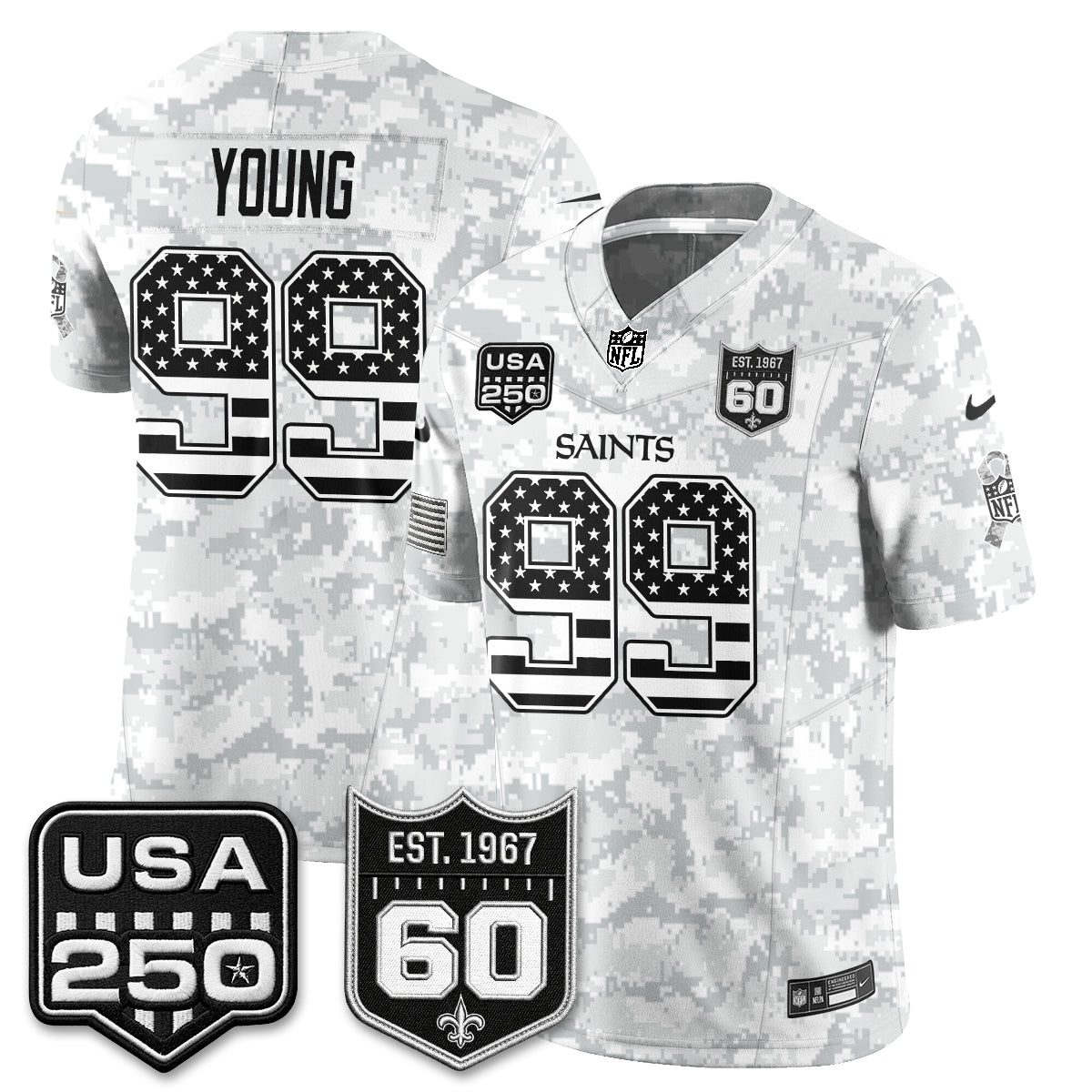 New Orleans Saints 2026 Salute to Service Vapor Jersey - Stitched