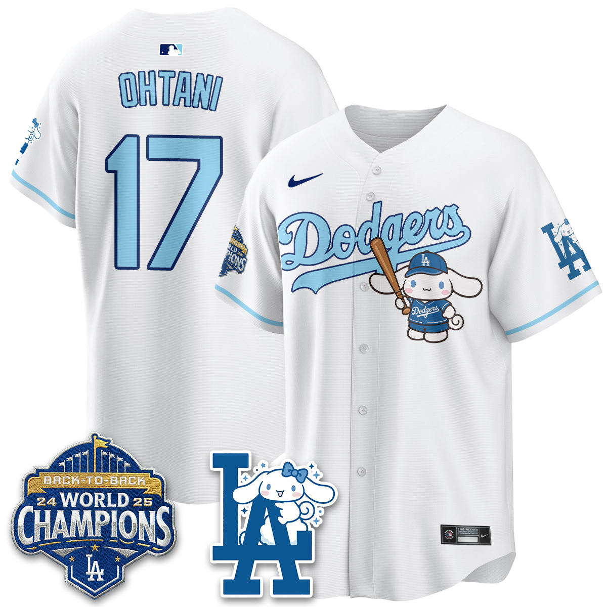 Los Angeles Dodgers Cinnamoroll Edition Vapor Jersey - Stitched