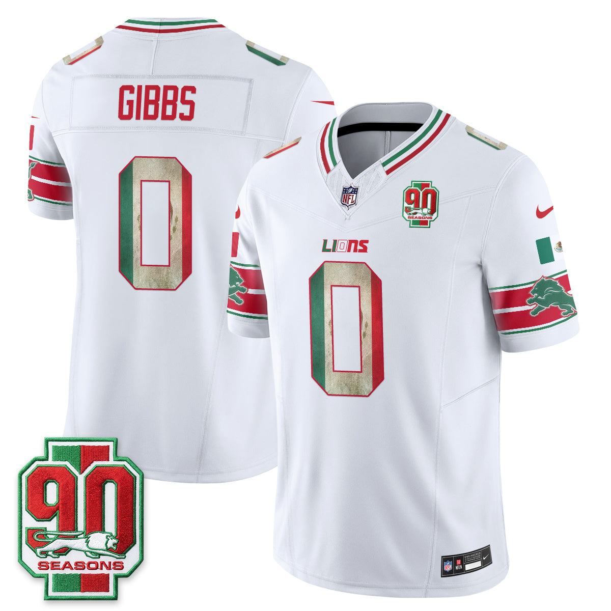 Detroit Lions Mexico Edition Vapor Jersey - Stitched