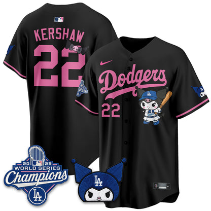 Los Angeles Dodgers Kuromi Edition Vapor Jersey - Stitched