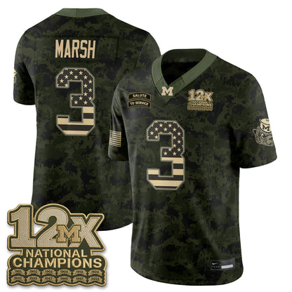 Michigan Wolverines 2026 Salute to Service Vapor Jersey - Stitched