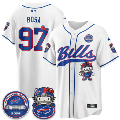 Buffalo Bills x Meow  Vapor Baseball Jersey - Stitched