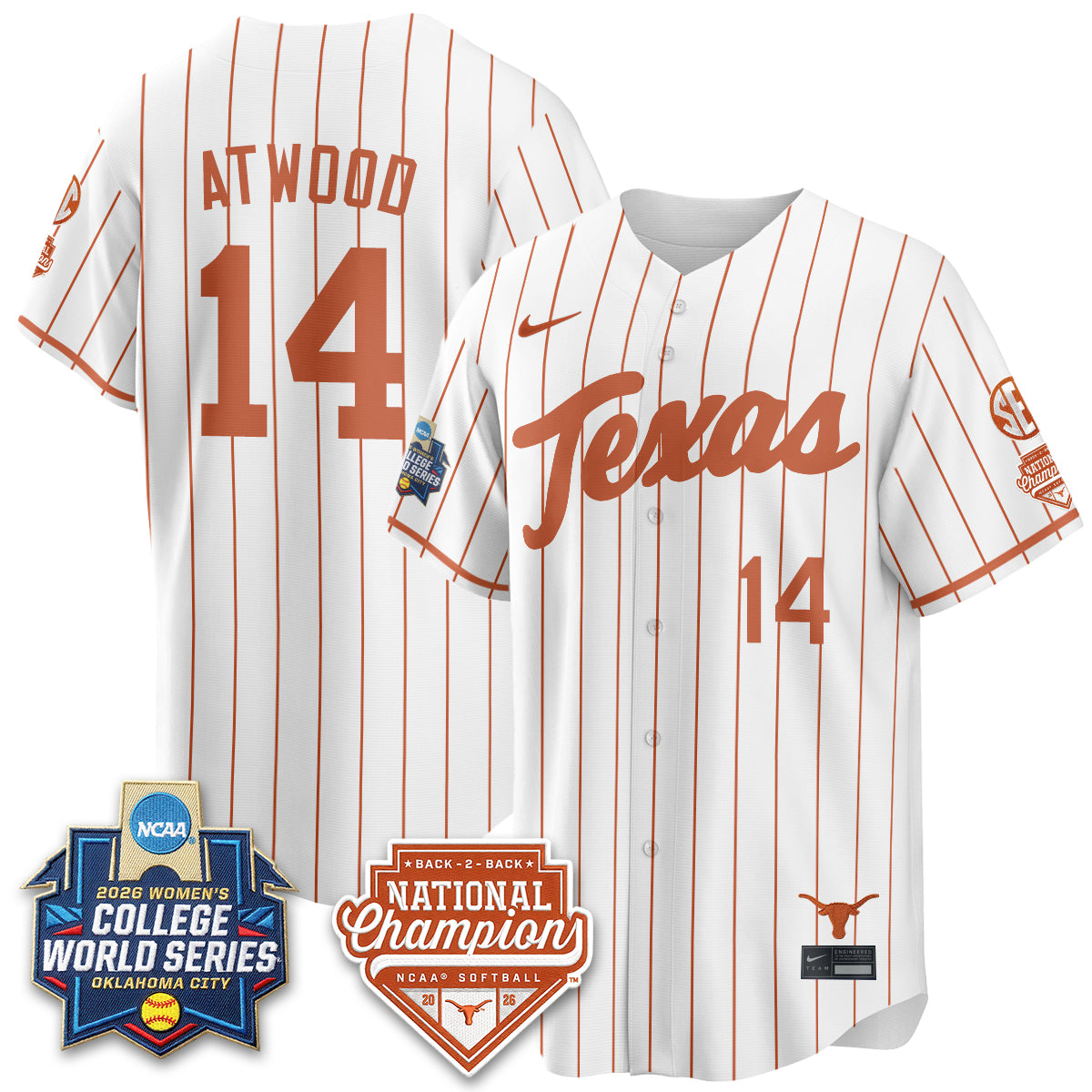 TEX Softball 2026 World Series (WCWS) Vapor Premier Limited Jersey - B2B Champs - Stitched