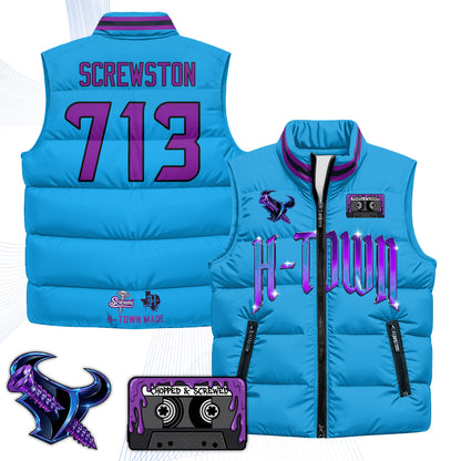 HOU "Screwcity" Puffer Vest - Printed