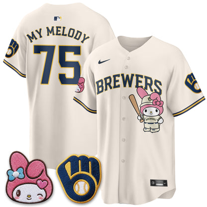 Milwaukee Brewers x Pink Sanrio Friend Edition Vapor Jersey - Stitched