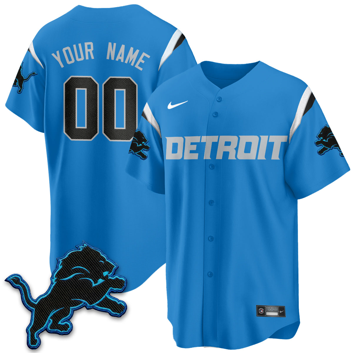 Detroit Lions 2026 Rivalries Baseball Vapor Custom Jersey - Stitched