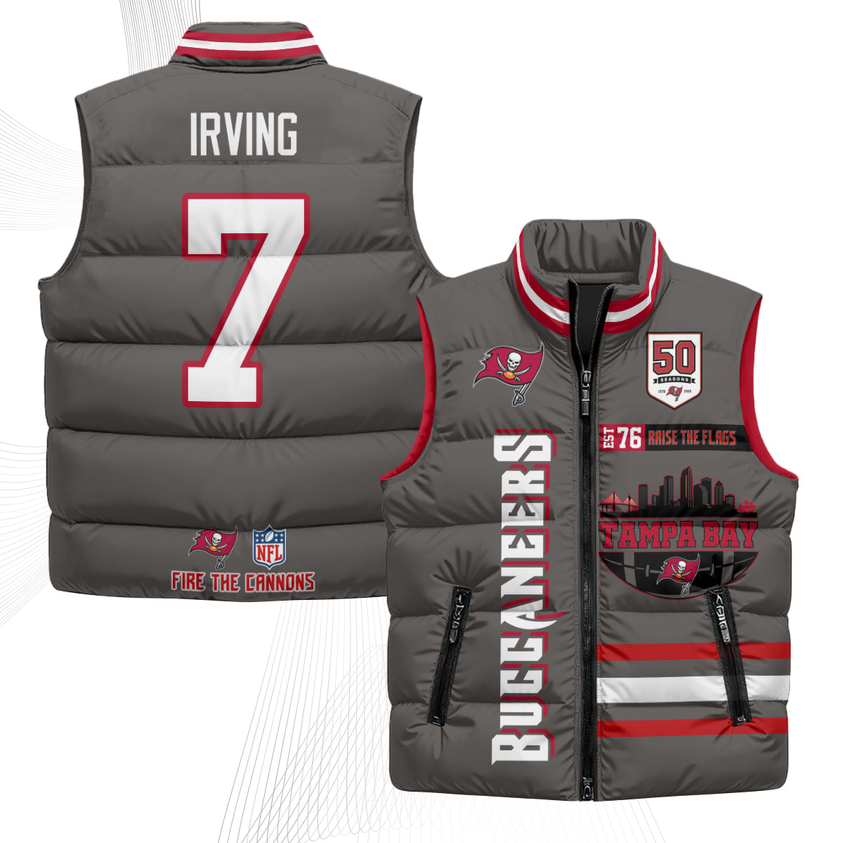 TB "Raise the Flags" Puffer Vest - Printed