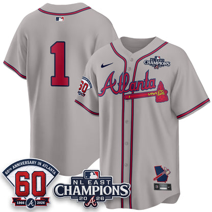Atlanta Braves 2026 NL East Champs Vapor Jersey - Stitched