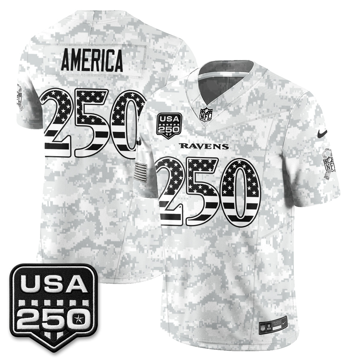 Baltimore Ravens 2026 Salute to Service Vapor Jersey - Stitched