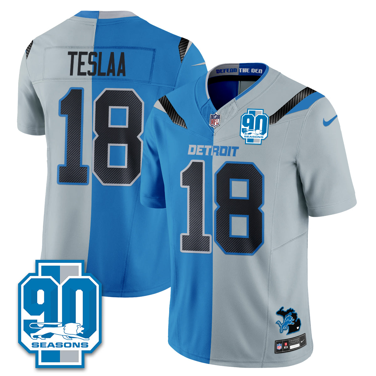 DET Rivalries Split Edition Vapor Jersey - Stitched