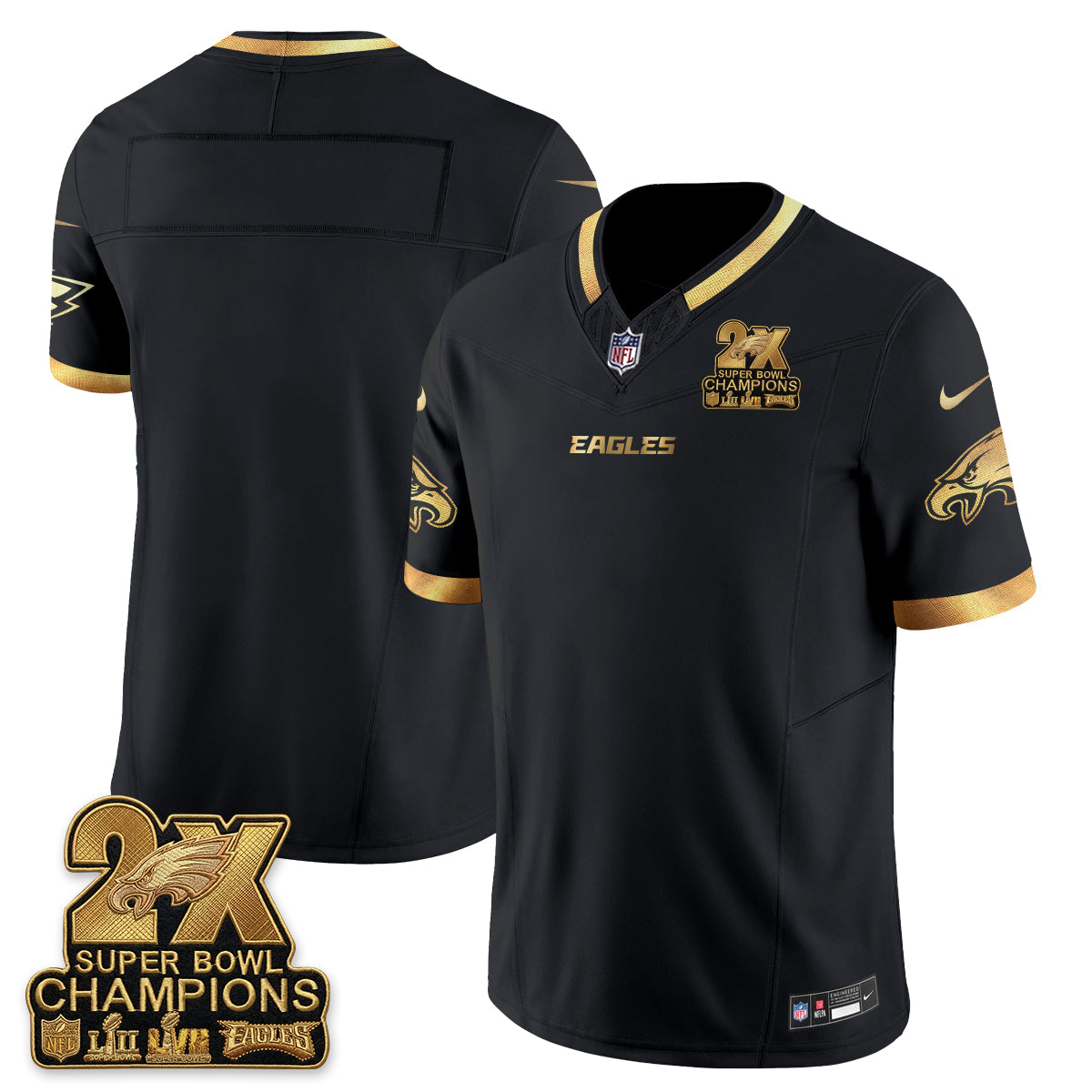 Philadelphia Eagles Fan Gear Vapor Jersey V3- Stitched