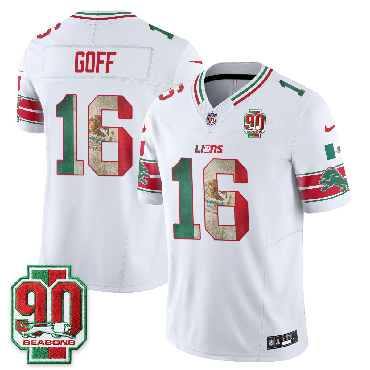 Detroit Lions Mexico Edition Vapor Jersey - Stitched