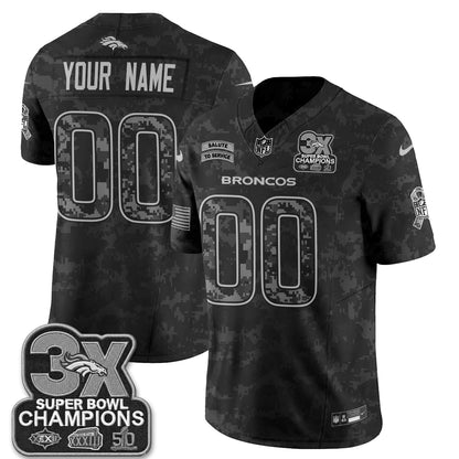 Denver Broncos 2026 Salute to Service V2 Vapor Custom Jersey - Stitched