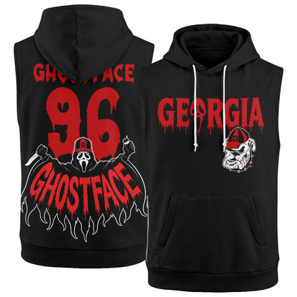 GB x The Ghost Mask Edition Sleeveless Hoodie Tank Top - Printed