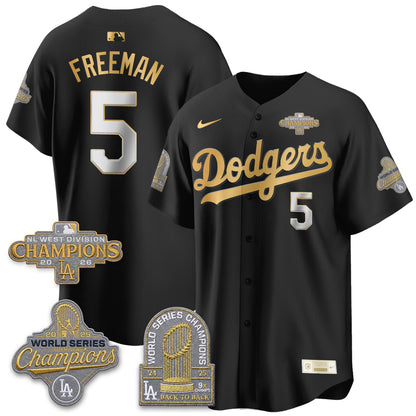 Los Angeles Dodgers 2026 NL West Champs Gold Vapor Jersey- Stitched