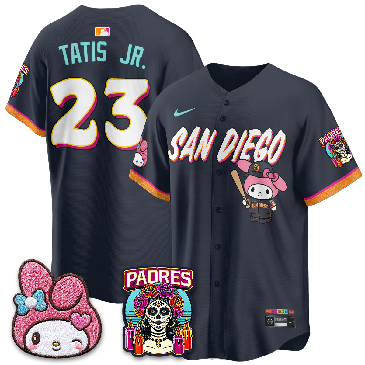 San Diego Padres x Pink Sanrio Friend Vapor Jersey - Stitched