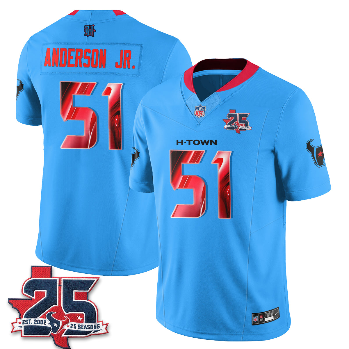 HOU Fangear Edition Vapor Jersey - Stitched