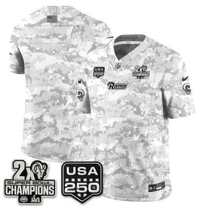 Los Angeles Rams 2026 Salute To Service Vapor Jersey - All Stitched