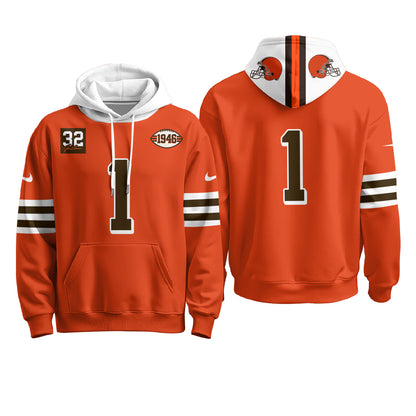 Cleveland Browns 1946 Anniversary Patch Hoodie - Stitched