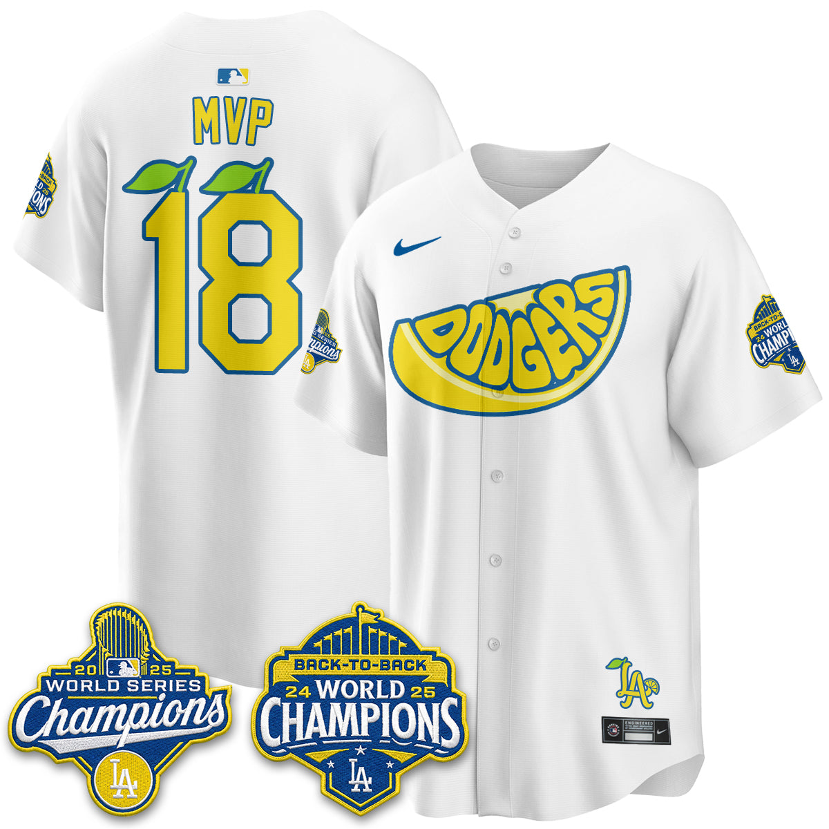 Los Angeles Dodgers Lemonade Collection Vapor Jersey - Stitched