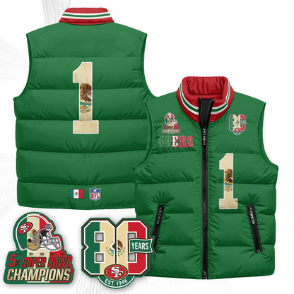 SF Mexico Style Puffer Vest - Printed