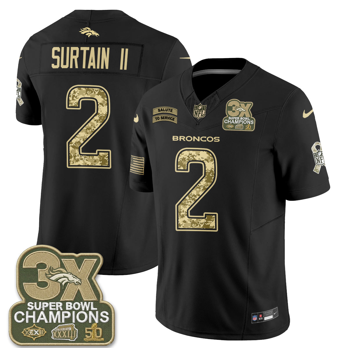 Denver Broncos 2026 Salute to Service V2 Vapor Jersey - Stitched