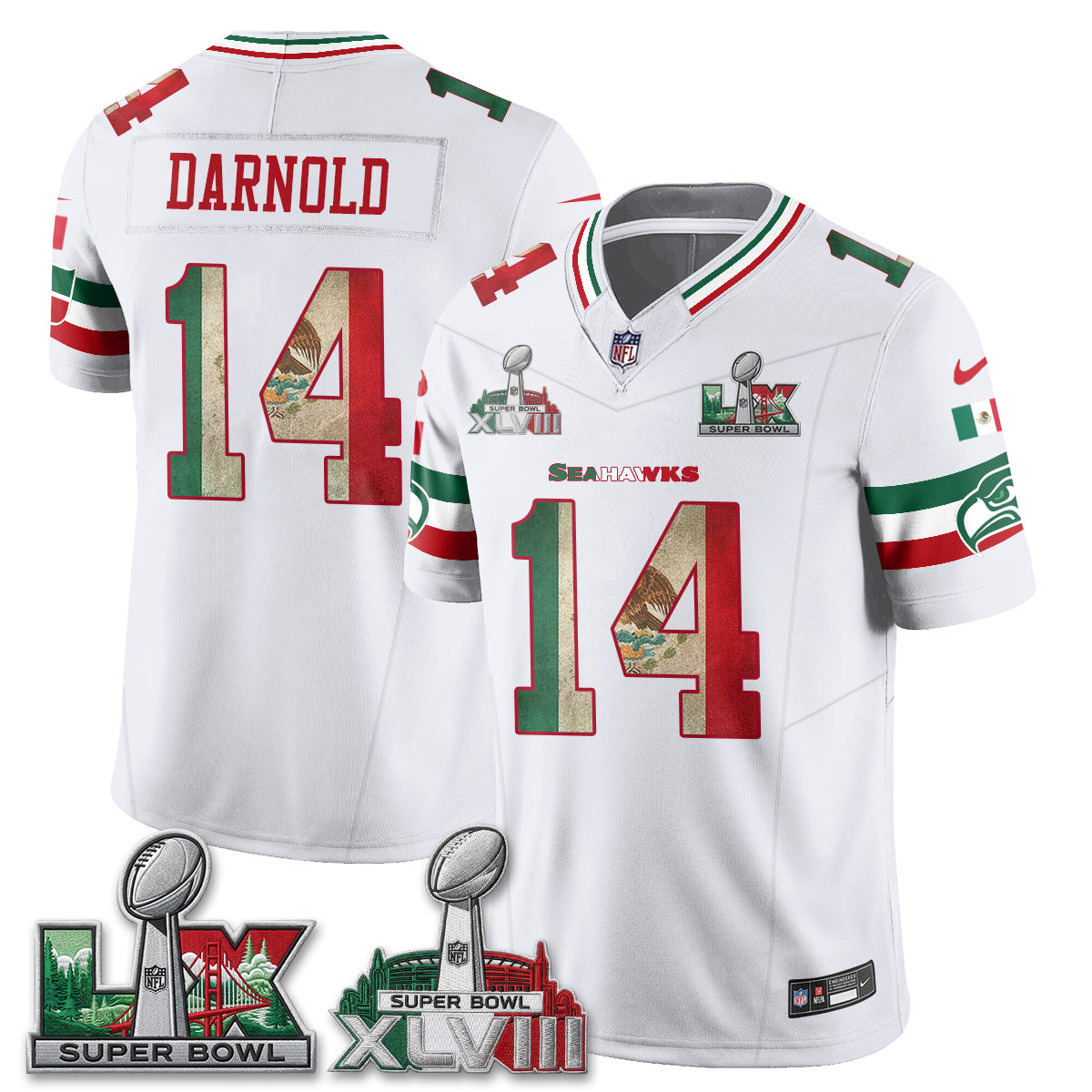 Seattle Seahawks Mexico Edition Vapor Jersey V1- Stitch