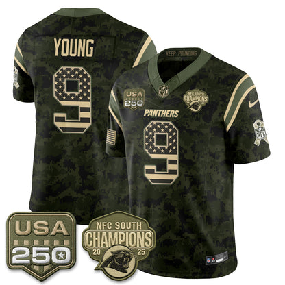 Carolina Panthers 2026 Salute To Service Edition Vapor Jersey - Stitched