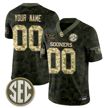 Oklahoma Sooners 2026 Salute to Service Vapor Custom Jersey - Stitched