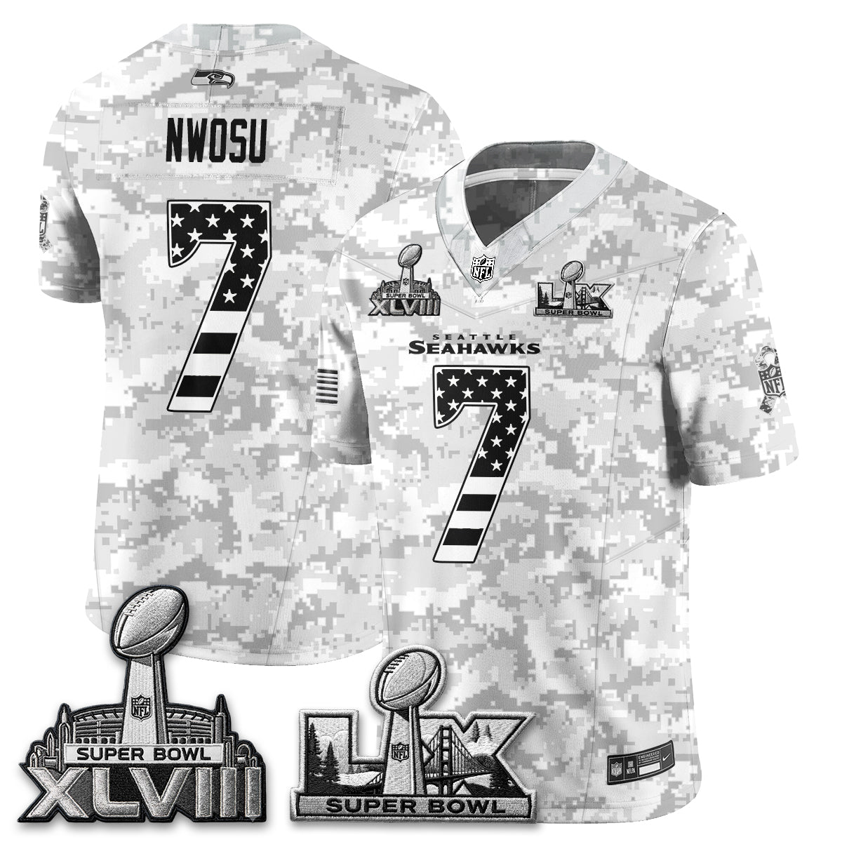 Seattle Seahawks 2026 Salute to Service Edition Vapor Jersey V2- Stitched