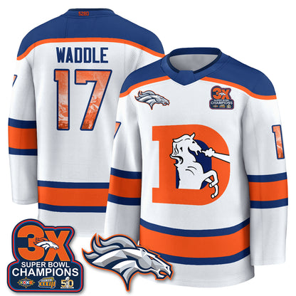 Denver Broncos Fan Gear Edition Hockey Jersey - Stitched