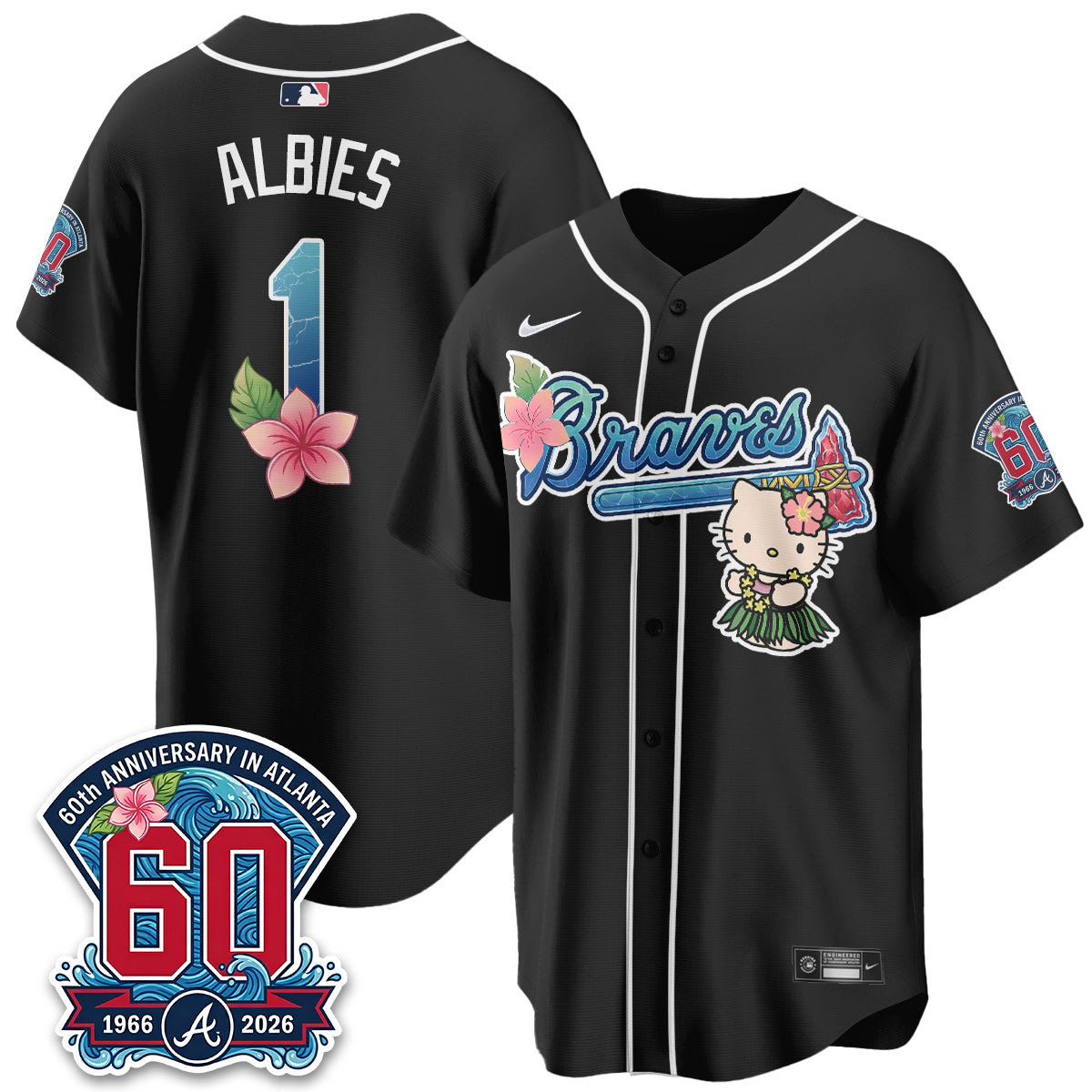 Atlanta Braves x Meow Aloha Spirit Vapor Jersey - Stitched