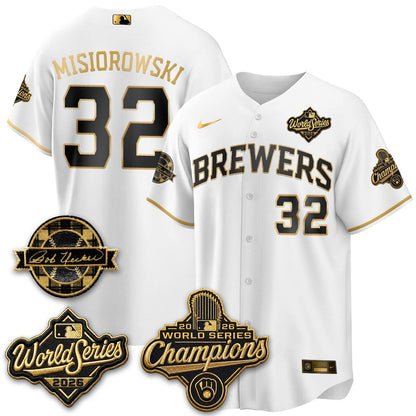 MIL 2026 WS Champions - Bob Uecker Patch Vapor Jersey - Stitched (TT)