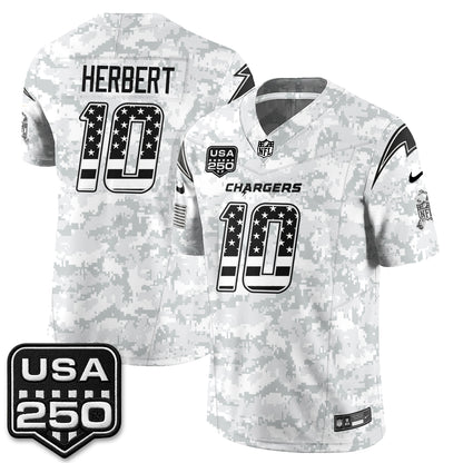 Los Angeles Chargers 2026 Salute to Service Vapor Jersey - Stitched