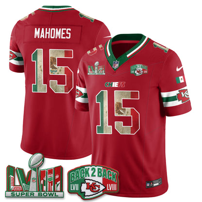 Kansas City Chiefs Mexico Edition Vapor Jersey - Stitched