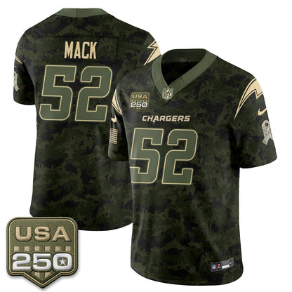 Los Angeles Chargers 2026 Salute to Service Vapor Jersey - Stitched