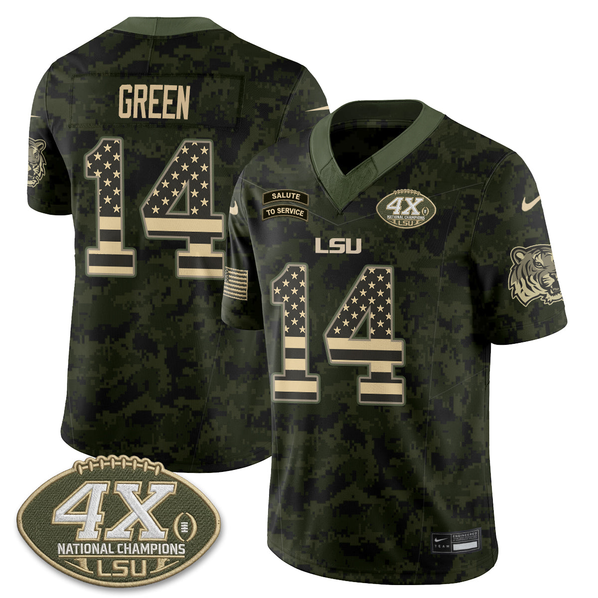 LSU Tigers 2026 Salute to Service Vapor Jersey - Stitched