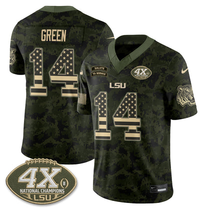 LSU Tigers 2026 Salute to Service Vapor Jersey - Stitched