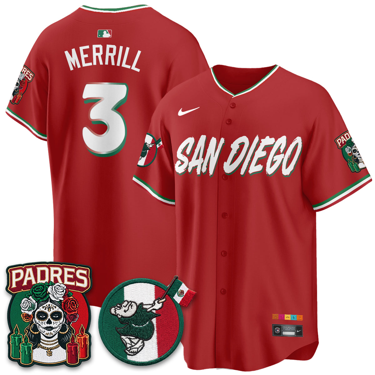 San Diego Padres City Connect Mexico Style Vapor Jersey - Stitched