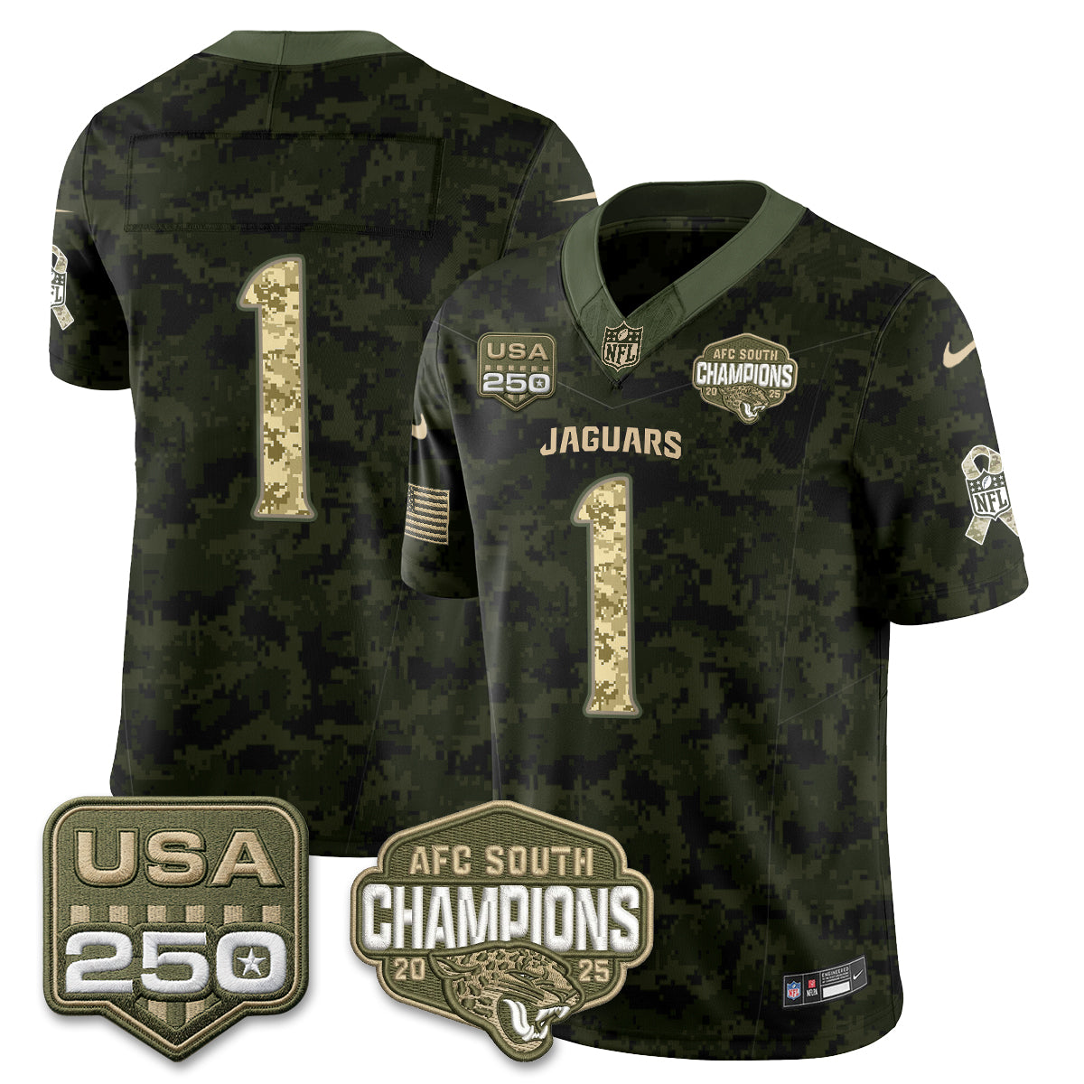 Jacksonville Jaguars 2026 Salute to Service Vapor Jersey - Stitched