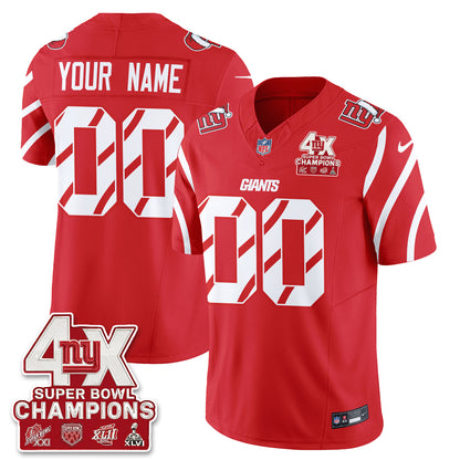 New York Giants  Xmas Edition Vapor Custom Jersey - Stitched