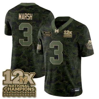 Michigan Wolverines 2026 Salute to Service Vapor Jersey - Stitched